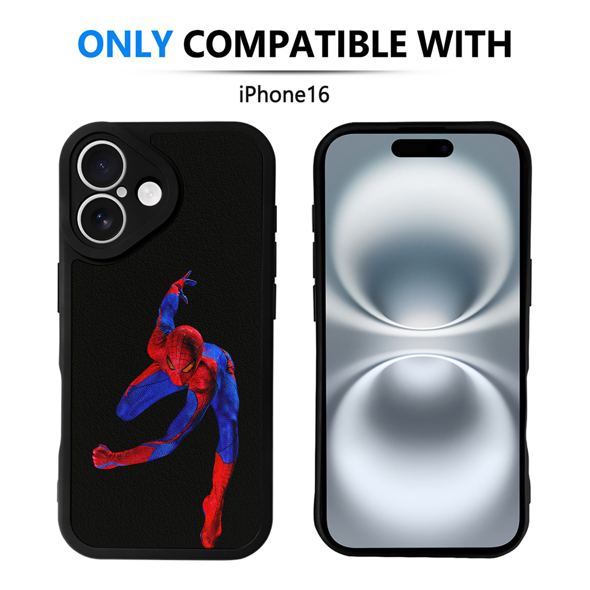 Spider Man スパイダーマン 【iPhone 16シリーズ対応】シリコンスマホケース（レザー調） 材質：シリコン